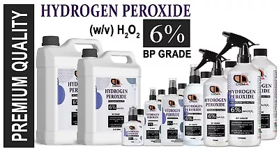 HYDROGEN PEROXIDE 6% Premium Quality VARIOUS SIZES ✅ SAME DAY DISPATCH ✅ UK MADE • £39.99