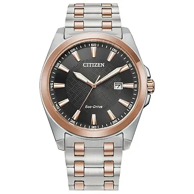 Citizen Peyten Eco-Drive Men's Date Indicator Two-Tone Watch 41MM BM7536-53X • $135.99