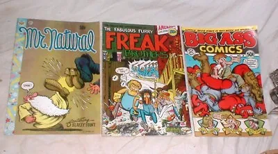 Lot-3 Vintage Adult Underground Comic Books Fabulous Furry Freak Brothers MORE • $22.99