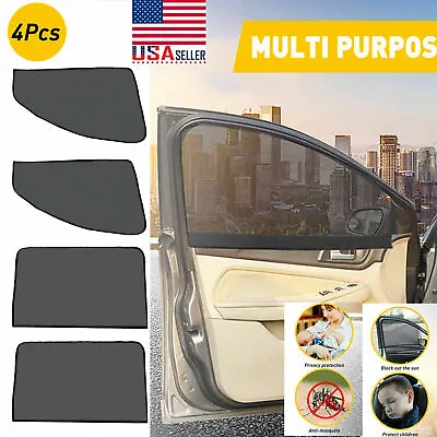4X Magnetic Car Side Front Rear Window Sun Shade Cover Mesh Shield UV Protection • $8.93