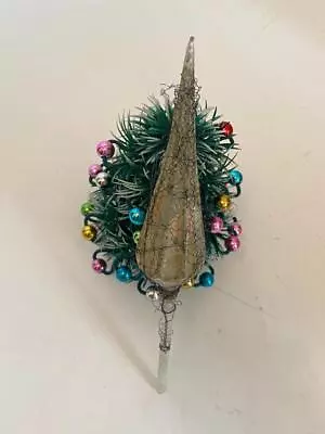 Vintage Antique Mercury Glass Wire Wrapped Feather Tree Topper Ornament • $9.99