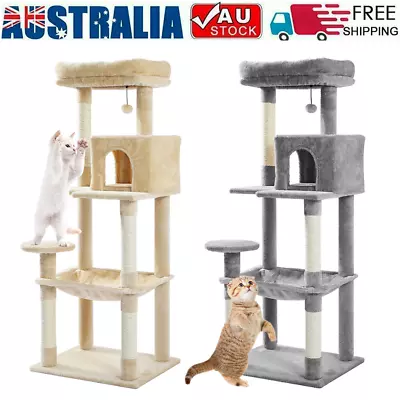 Large Cat Tree Tower Scratching Post Scratcher Cats Toy Condo House Bed 143cm AU • $63.99