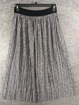 Metro Wear Skirt Womens Small Gray Pink Heathered Pleated Fabric Elastic Waist • $13.39