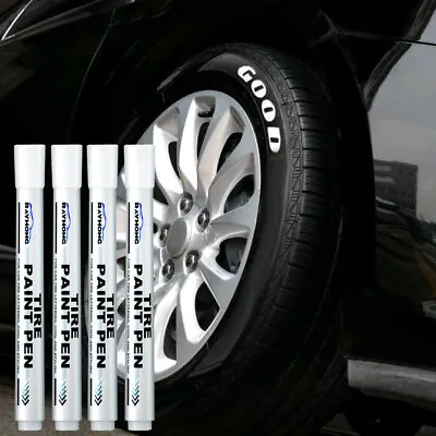 4Pcs Waterproof Car Paint Pen Car Parts Tyre Tire Wheel Letter Markers Pen White • $14.21