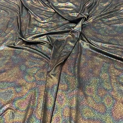 FS1135 Hologram Rainbow Foil Partywear Jersey All Way Stretch Spandex Fabric  • £9.99