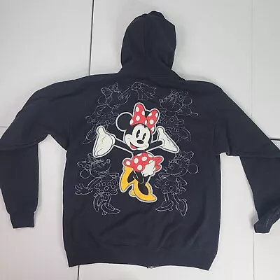 Hanes Disney Minnie Mouse Women L Spell Out Front/Big Print Back Full Zip Hoodie • $18