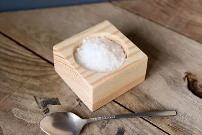 Eco-friendly Salt Or Pepper Pinch Pot Handmade From Pine. Salt Pig Salt Cellar. • £7.49