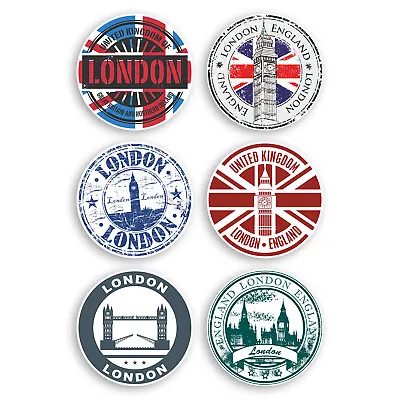 6 X London England Vinyl Stickers 8cm - UK Travel Sticker Luggage Gift #30020 • £3.99