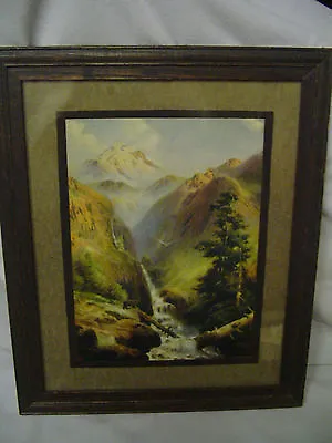 R. Atkinson Fox? Bear Bird Waterfall Mt's Snow. 10 X8  Framed Print 1940s • $69.99