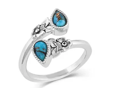 Montana Silversmiths Ring Women Floral Ancestors Turquoise Wrap RG5193 • $80