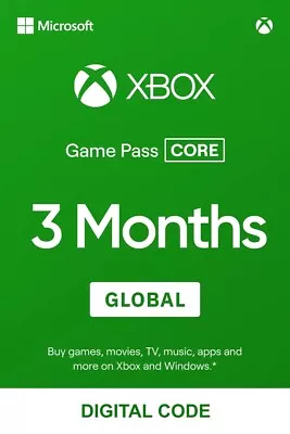 3 Month Xbox Game Pass Core / Live Gold (Digital Code) • $21.99