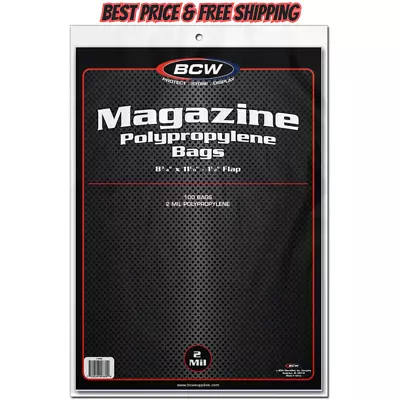 Lot 100 Standard Regular Size Magazine Sleeves Bags Pack BCW Storage Protector • $15.45