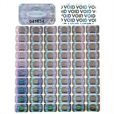 $13.82 • Buy Security Seal Tamper Proof Sticker Holographic Warranty Label With Serial Number