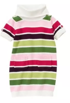 New Gymboree PUPS And KISSES Girls Striped Sweater Dress 6 8  10 • $19.99