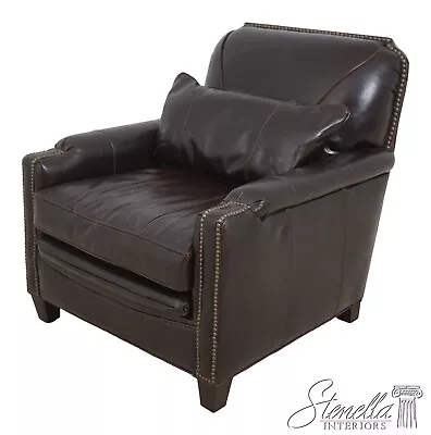 63701EC: DREXEL HERITAGE High Quality Stitched Leather Club Chair • $1695