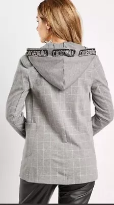 BNWT  Grey Check  Trendy Blazer Jacket  Coat Detachable  Hood 8 • £6.99