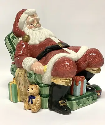 Fitz And Floyd Old Fashioned Christmas Sleeping Santa Cookie Jar Candy Dish READ • $46.50