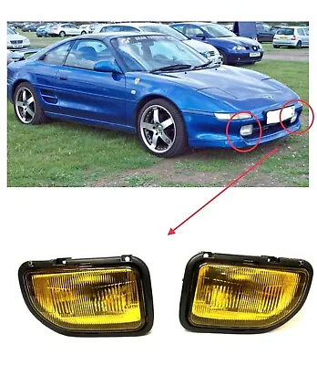 For 1991 1995 Toyota MR2 MR 2 Fog Bumper Lights Set Lamps Yellow • $109