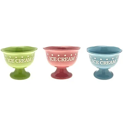 Ceramic Ice Cream Cone Bowl Dessert Sundae Dish Set Bowls Cup Dishes Fruit • £3.49