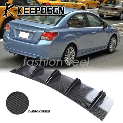 For Subaru Impreza CARBON FIBER Rear Bumper Diffuser Lip Splitter Body Shark Fin • $45.89