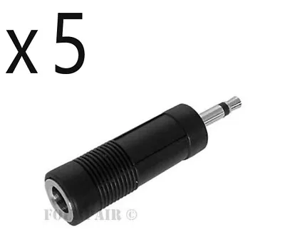 5 Pack Lot - 3.5mm Mono Male Plug To 1/4  Female Jack Audio Converter Adapter • $6.75