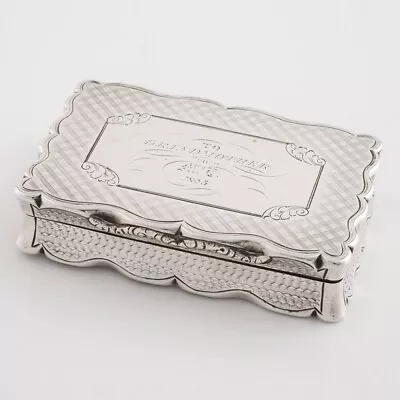 Nathaniel Mills Sterling Silver Snuff Box Birmingham 1843 • £535