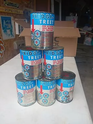 Vintage Lot Of 6 Fridgi-Treet Quart Oil Cans. Metal. • $99.99