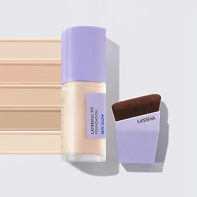 MISSHA Layering Fit Foundation Semi Glow 35ml SPF38 / PA++ With Brush K-Beauty • $39