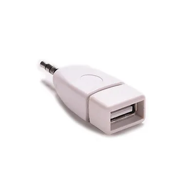 White 3.5mm Male AUX Audio Plug Jack To USB 2.0 Female Converter Adapter Pl-'h • $6.84