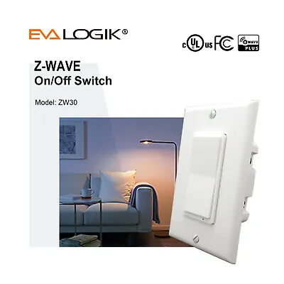 $28.50 • Buy EVALOGIK Z-Wave Plus On/Off Switch Smart Home Automation - Wall Plate Included