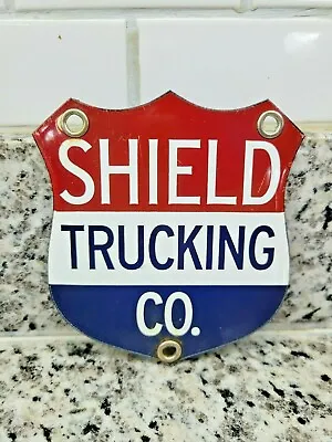 Vintage Shield Trucking Company Porcelain Sign Transportation Trucking Transit • $100.93