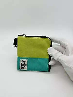 Chums Surfshort Compact Wallet ID Window&2 Zip Pockets (Aqua Flauge • $0.06