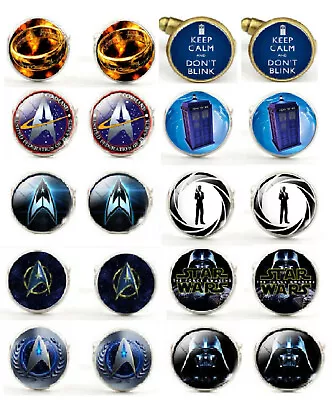 £19.86 • Buy Darth Vader Star Trek Dr Who Tardis Bond OO7 Dress Shirt Cufflinks Free Gift Bag