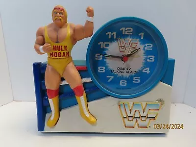 Vintage 1980's Hulk Hogan WWF Quartz Talking Alarm Clock - Still Works • $150