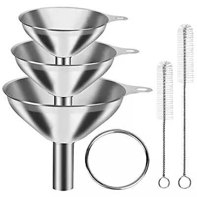 6 Pcs Stainless Steel Mini Funnels For Kitchen Use Large Tiny Small Funnel Set 3 • $9.10