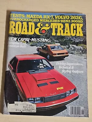 Vintage Road & Track Magazine August 1978 New Capri Mustang - Mazda RX-7 • $5.99