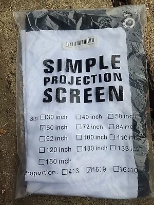 Simple Projection Screen 60” New In Package  • $20