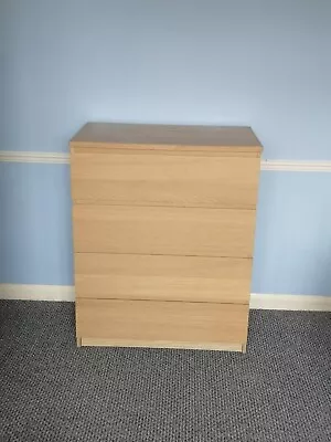 MALM Brown Chest Of 4 Drawers 80 X 100cm • £20