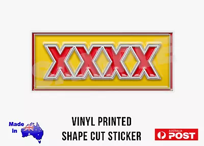 XXXX Sticker Decal Beer Enamel Look Design 148MM X 60mm FREE POST! • $5.95