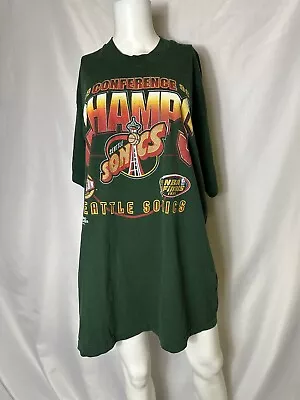 Seattle Sonics Shirt XXL  Supersonics NBA Single Stitch T-shirt Vtg Pro Player • $69.99