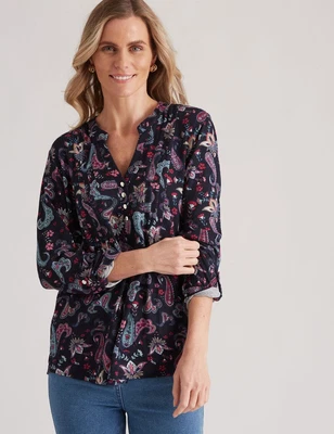$20.87 • Buy Millers Long Sleeve Brushed With Half Placket Top Womens Clothing  Tops T-Shirt
