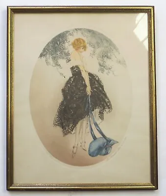 La Bonnet Bleu By LOUIS ICART Framed Etching Morris & Bendien Inc NY Publishers • $96.30