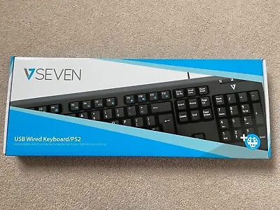 £4.99 • Buy V SEVEN USB Wired Keyboard/PS2 KU200UK And USB Mouse. Both Boxed, NEW