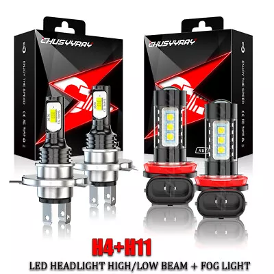 FOR 2008 2009 2010 Toyota Highlander LED Headlight Hi/Lo + Fog Light Bulbs Combo • $29.99