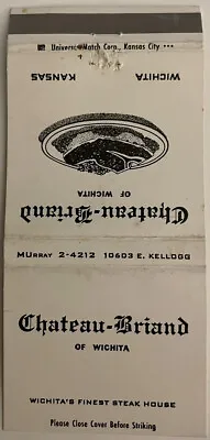 CHATEAU-BRIAND WICHITA KANSAS KS Vintage Matchbook Cover • $3.99