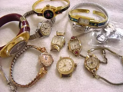 LOT OF 10 + Vintage GOLD FD Antique Art Deco HAMILTON + + Lady Watch Watches • $23