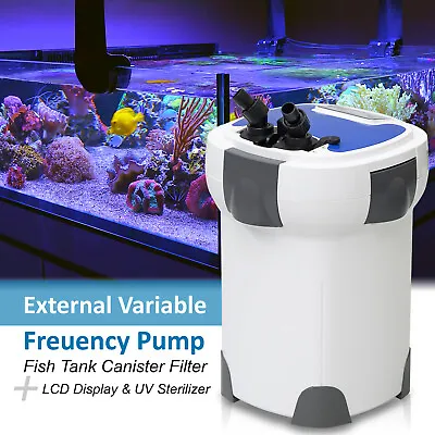 Aquarium Fish Tank External Canister Filter HW-3000 793GPH + LCD & UV Sterilizer • $134.99