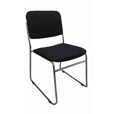 $99 • Buy Visitors Sled Base Stackable Chair Boardroom Meeting Waiting Rod Fabric Black
