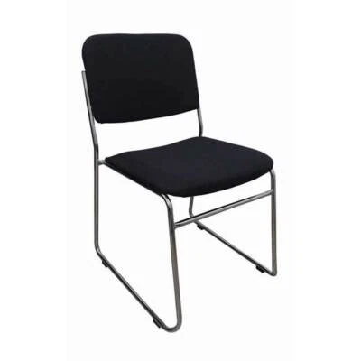 $99 • Buy Visitors Sled Base Stackable Chair Boardroom Meeting Waiting Rod Fabric Black