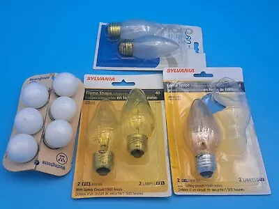 Lot Of 11 NOS VINTAGE 40-60W Iridescent Bulbs - Flame Shape Plus Specialty Bulbs • $11